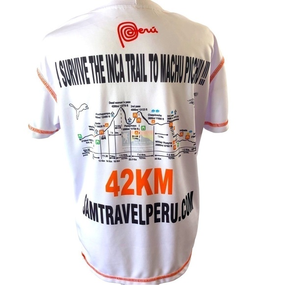 Sam Travel Peru Tee Men S Back Graphic I Survived the Inca Trail to Machu Pichu - Picture 1 of 6